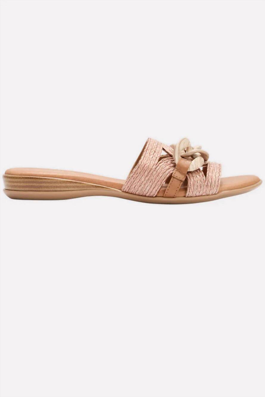 NEW ANDRE ASSOUS women's neela featherweights sandal in cognac raffia